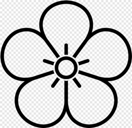 Трафарет цветочка с пятью лепестками