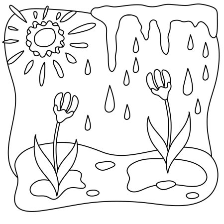 Подснежник раскраска