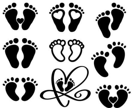 Детские ножки силуэт