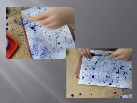 Набрызг техника рисования для детей