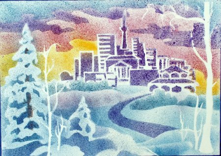 Зимний лес набрызг