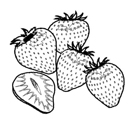 Клубника раскраска