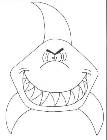 Раскраска акула с зубами