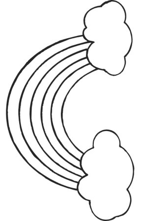 Раскраска Радуга с облаками