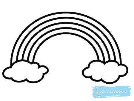 Раскраска Радуга с облаками