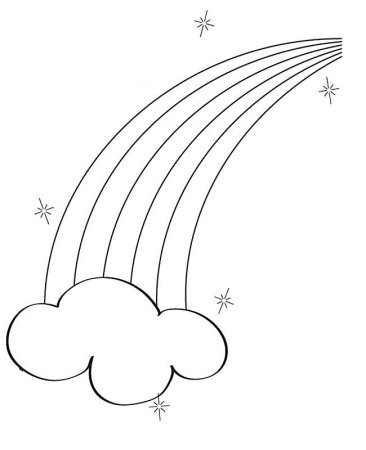 Радуга картинка для детей раскраска