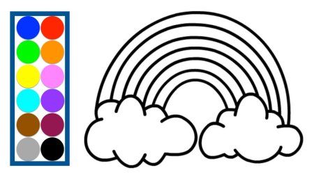 Эскиз радуги для малышей
