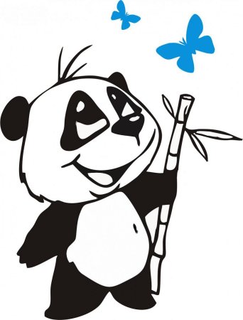 Панда трафарет