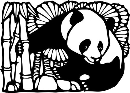 Панда трафарет