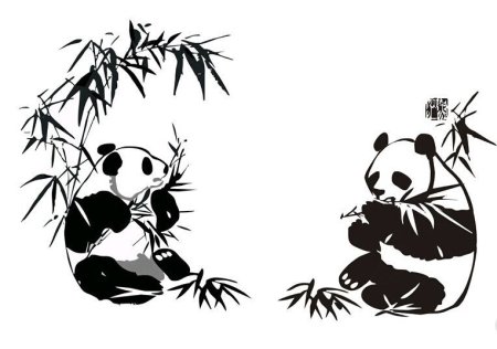 Трафарет панды на стену