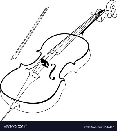 Виолончель раскраска