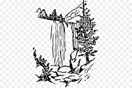 Векторный пейзаж черно белый