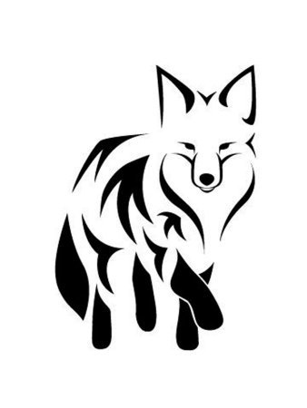 Лиса трафарет