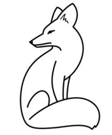 Трафарет лисы для рисования