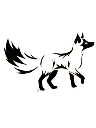 Лиса трафарет
