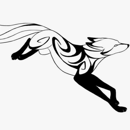 Трафарет лисы для тату