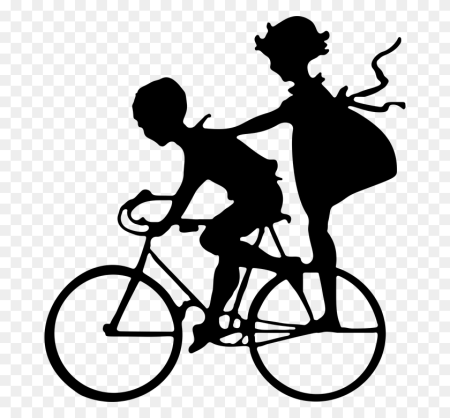 Ребенок на велосипеде силуэт
