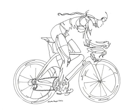Барби на велосипеде раскраска