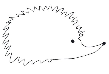 Контур ежика для рисования