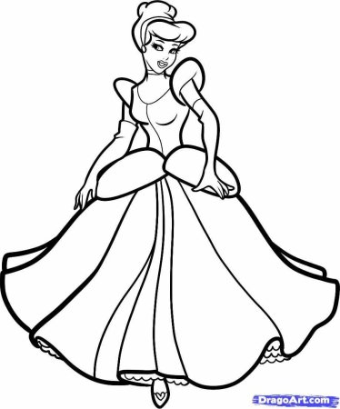 Платье Золушки раскраска