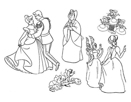 Раскраски принцессы Диснея Золушка