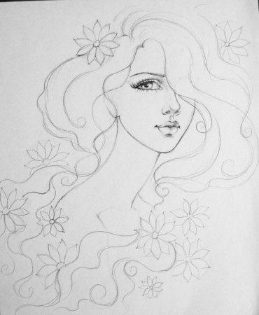 Женский образ карандашом