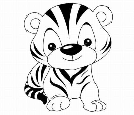 Раскраска Тигренок