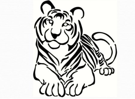 Шаблоны для украшения окон Тигренок