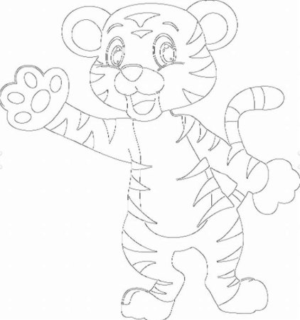 Тигр трафарет для вырезания