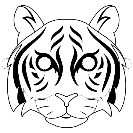 Маска тигра раскраска