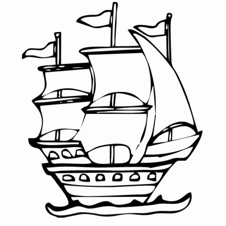 Раскраска. Кораблик