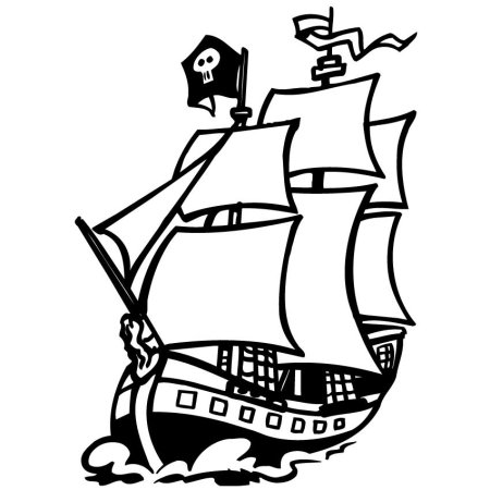 Корабль трафарет для витража