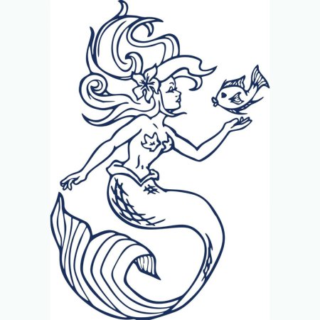 Трафарет русалки