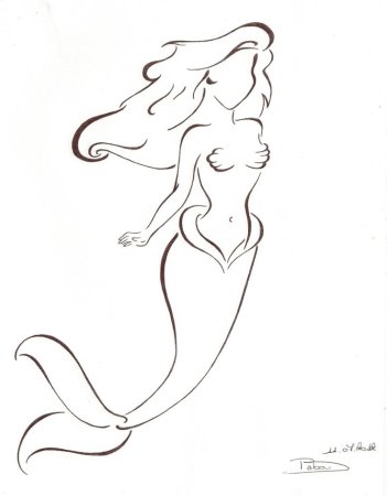 Трафарет русалки для вырезания