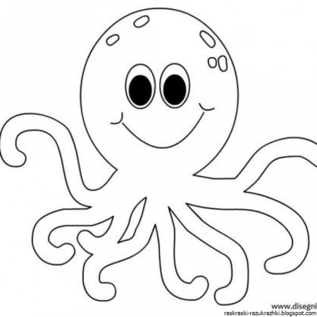 Осьминог раскраска для детей