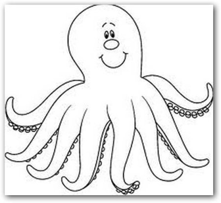 Осьминог шаблон для аппликации