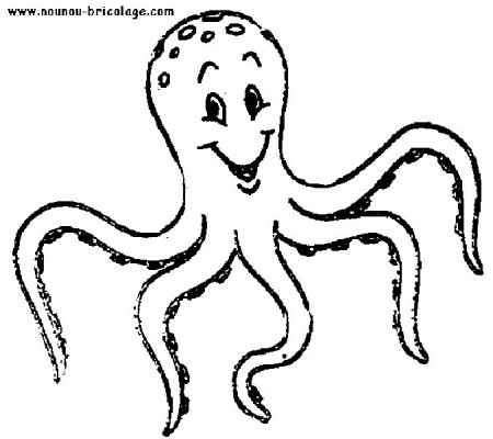 Осьминог шаблон для рисования