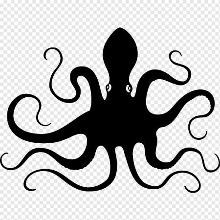 Осьминог трафарет для вырезания