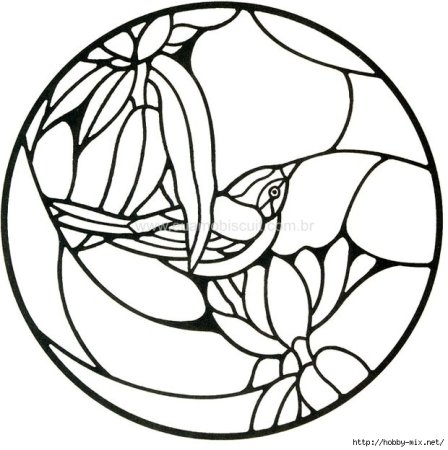 Витраж круглый узоры