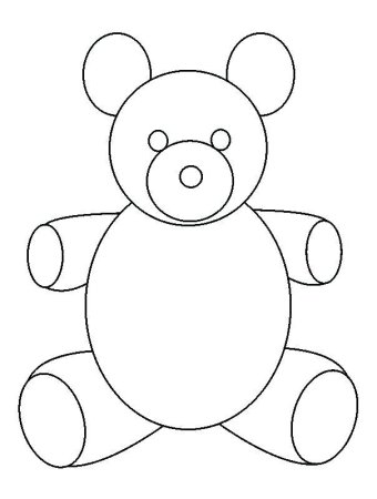 Трафарет медвежонка для рисования