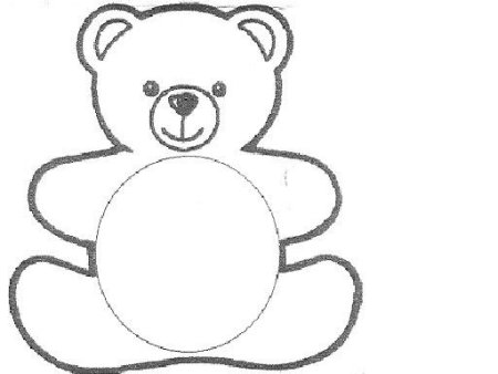 Медвежонок трафарет