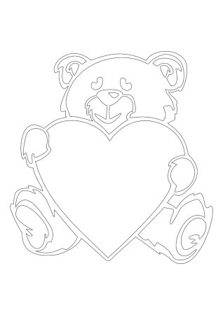 Трафарет мишки для аппликации