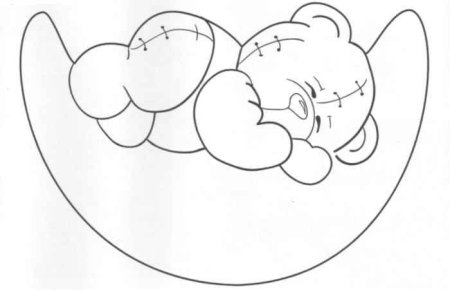 Трафарет мишки для рисования