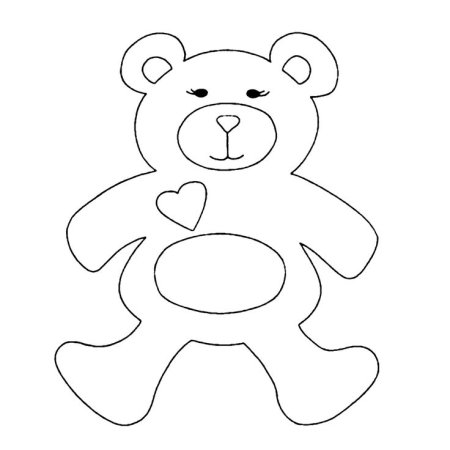 Раскраска Медвежонок с сердечком