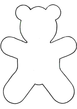 Трафарет мишка с шариками