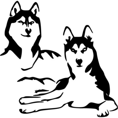 Хаски трафарет