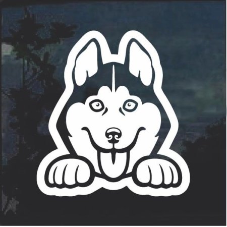Наклейка хаски на машину