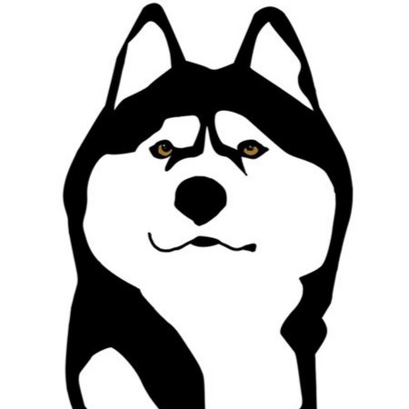Трафарет хаски для рисования