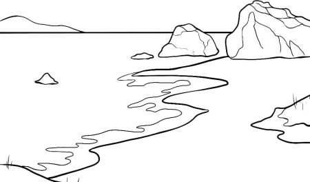 В море. Раскраска