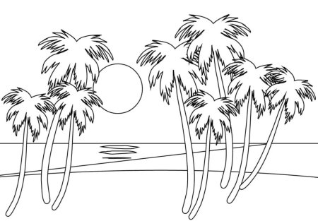 Раскраска пляж